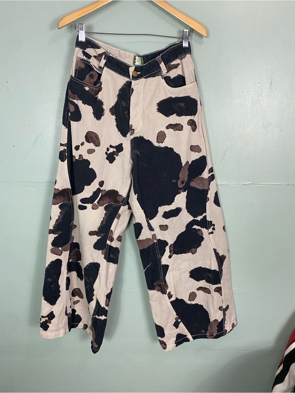SIXXTA Fiesta Fun Maxi Jeans Cowgirl Cowboy Camo Wide Leg Baggy Size 6